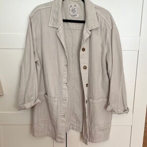 Pull and Bear Natural Cotton Chore Jacket